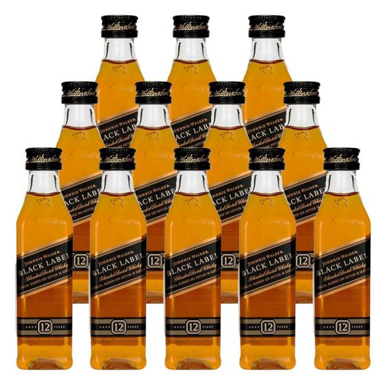 Imagem de Miniatura Whisky Johnnie Walker Black Label 50ml 12 Unidades