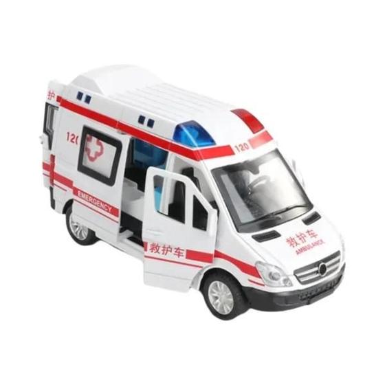 Imagem de Miniaturas de Carros 1:32 - Ambulância, Carro de Bombeiros e Carro de Polícia com Luz e Som