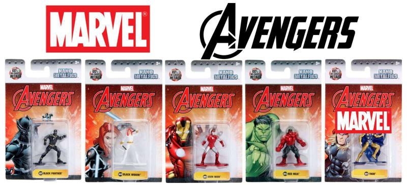 Imagem de Miniaturas Marvel Metalfigs Vingadores Kit com 5 Unidades