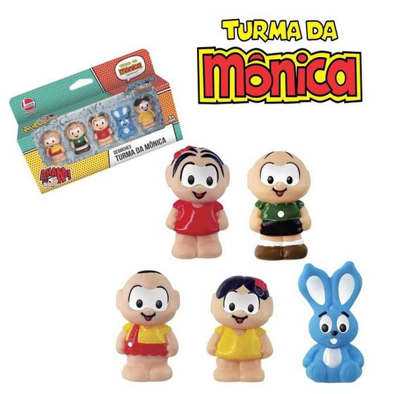 Imagem de Miniaturas Turma Da Mônica Dedoches Lider Brinquedos 5 Personagens Original Cebolinha Monica Sansão Cascão Magali