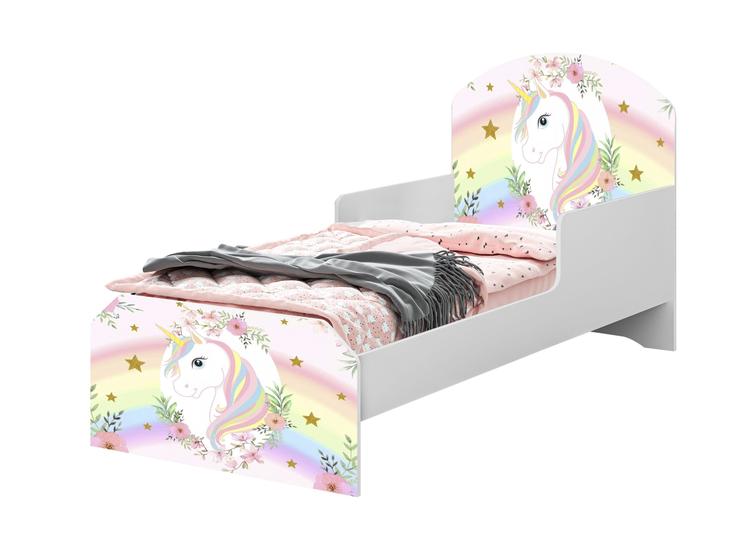 Imagem de MiniCama Infantil Adesivada Menina Unicórnio Colorida 