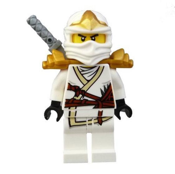 Imagem de Minifigura LEGO Ninjago Zane ZX com armadura e espada Katana