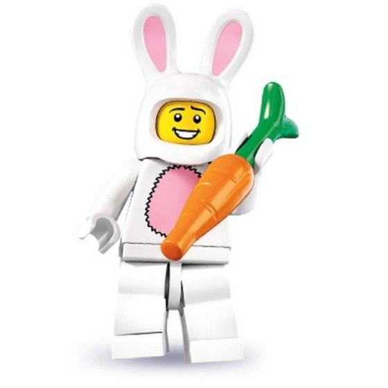 Imagem de Minifigura LEGO Série 7 - Bunny Suit Guy com Base de Exibição