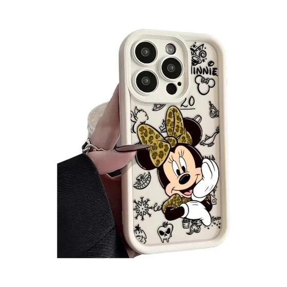 Imagem de Minnie Mouse Disney Liquid Eye Escada Capa De Telefone Para iPhone 15 14 13 12 11 pro Max XS Max X