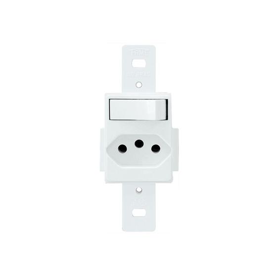 Imagem de Miolo Módulo Interruptor Simples Com Tomada 20a Fame Blanc