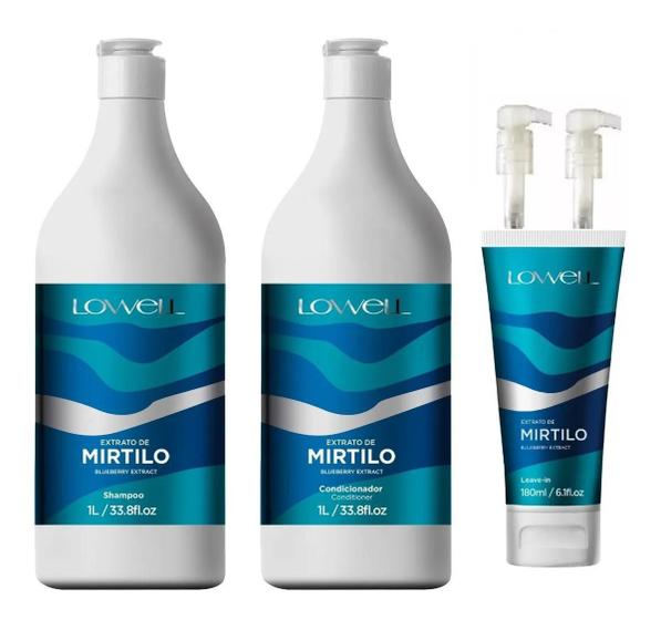Imagem de Mirtilo Shampoo + Condicionador + Leave-In Lowell + Valvula