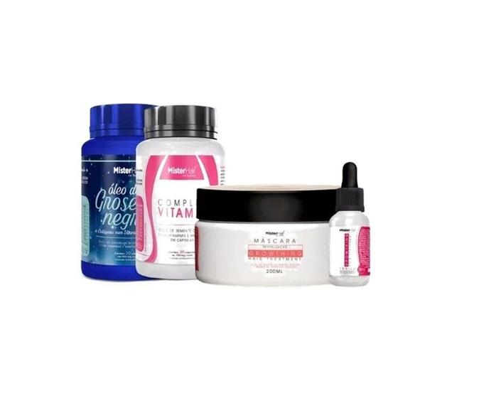 Mister Hair Tratamento Dia E Noite + Tônico + Máscara Cuidados com o