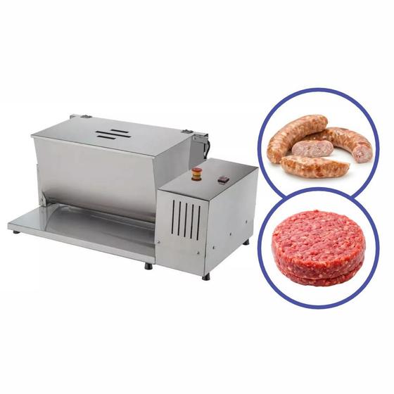 Imagem de Misturador De Carne E Embutidos, Tempero Inox Industrial 25Kg Bivolt Malta