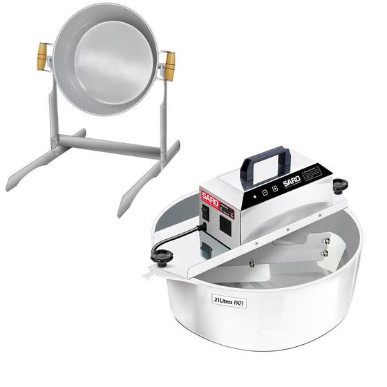 Misturador Elétrico 21 Litros Bivolt com Suporte Vira Panela Saro Menor preço em Misturador Elétrico 21 Litros Bivolt com Suporte Vira Panela Saro
