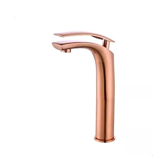 Imagem de Misturador monocomando bica 27 cm alta lavatorio bancada rose gold 75530