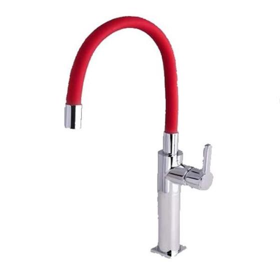 Imagem de Misturador Monocomando Cozinha Dom Cromado/Vermelho 2256.C60 Perflex