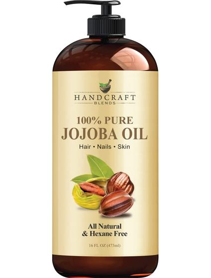 Imagem de Misturas artesanais de óleo de jojoba 473 ml 100% puro e natural