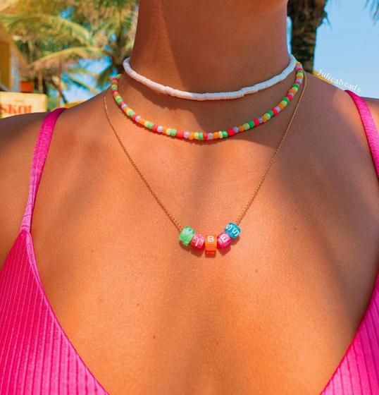 Imagem de Mix de colares kit  de colares de miçangas coloridas