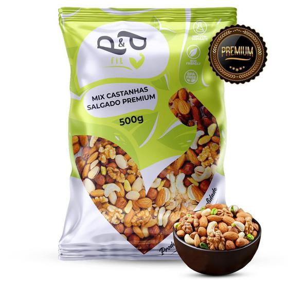 Mix Nuts Castanhas Nozes Pistache Salgado Premium 500G P&P P&P Fit