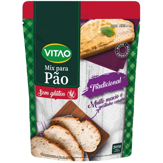 Imagem de Mix para pão sem glúten e lactose 300g - Vitao