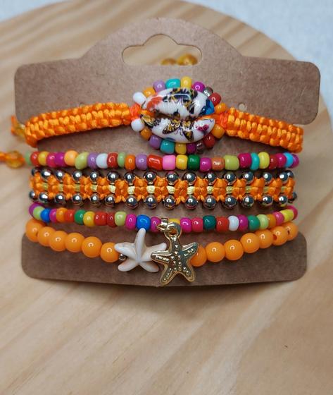 Imagem de Mix Pulseiras Coloridas Missangas Macrame Moda Praia