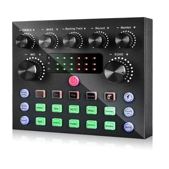 Imagem de Mixer De Áudio E Podcast Com Placa De Som V8s