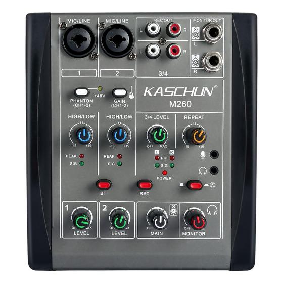 Imagem de Mixer de áudio Kaschun M260 com efeitos de mixagem de DJ e Bluetooth