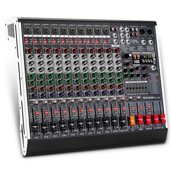 Imagem de Mixer de Áudio MIZISNR 12 Canais com 99 Efeitos DSP e Bluetooth