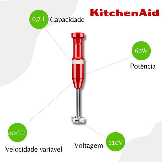 Imagem de Mixer de Mão com Velocidade Variável KitchenAid Empire Red - KEB53AV - 110V