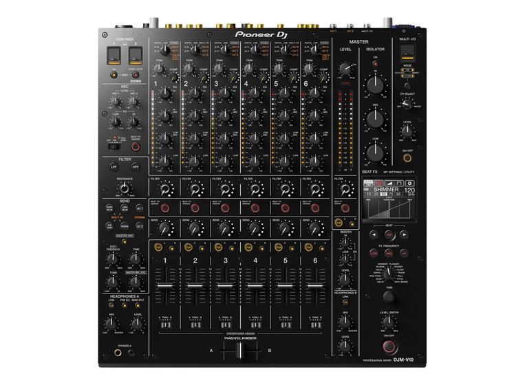 Imagem de Mixer Mesa de Mistura V-10 Pioneer 6 Canais Preto 110V e 220V para Djs