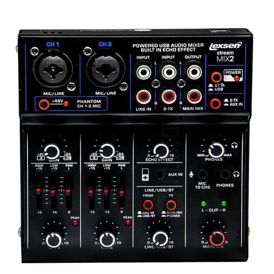 Imagem de Mixer Mesa de Som com Interface USB e Bluetooth Stream Lexsen MIX 2