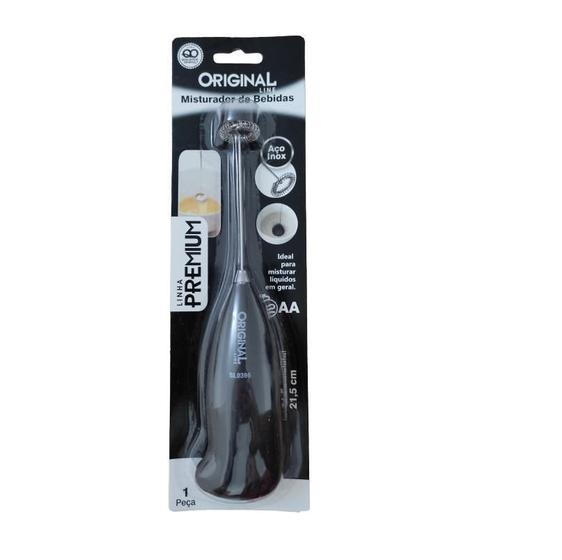 Menor preço em Mixer, Misturador de Bebida, Manual, Inox, 21,5 cm Preto