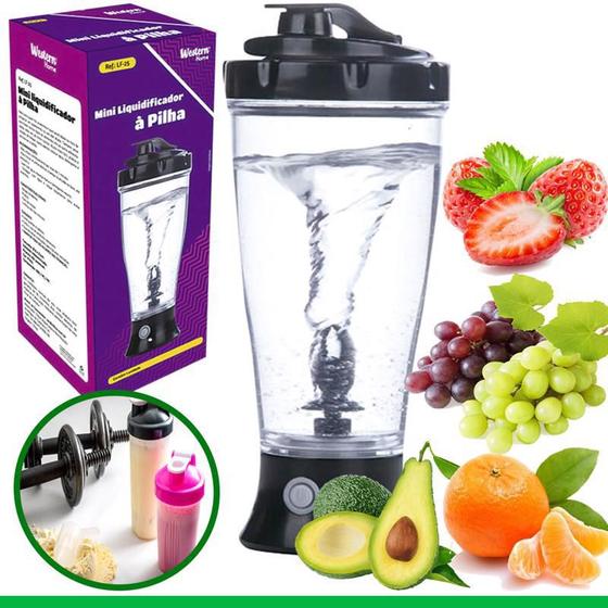 mixer misturador portátil suco shake copo 300ml a pilha WESTERN