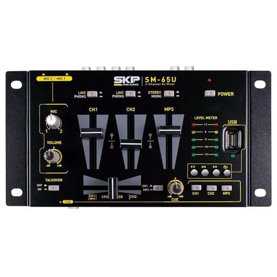 Imagem de Mixer SKP Pro Audio 3 Canais com MP3 Player, USB, 220V - SM65U
