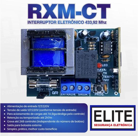 Imagem de Mkn Modulo Interruptor Eletronico Saida 127/220V 433Mhz 2956