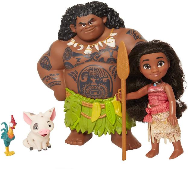 Imagem de Moana Disney Doll com Maui Demigod Doll Figure, 4 Piece Little Petite Story Telling Gift Set for Girls Ages 3 and Up