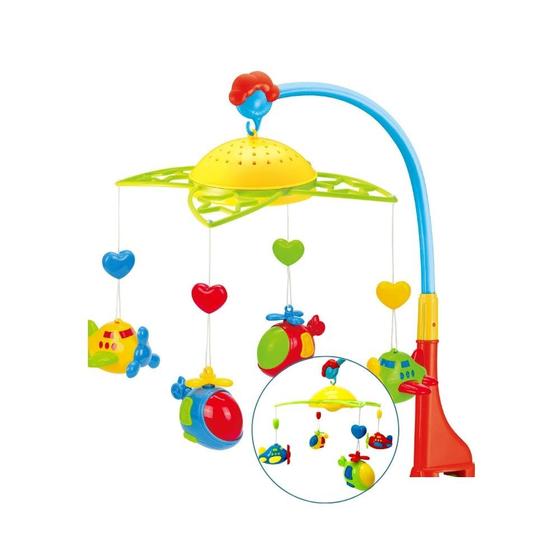 Mobile Berço Bebê Musical e Giratório Eletrônico Infantil Cama Carrinho ...
