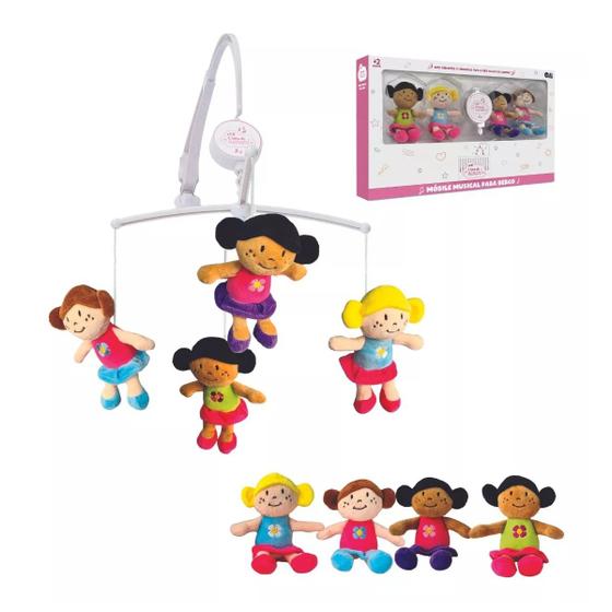 Imagem de Móbile Berço Bebê Musical E Giratório Menina S/ Pilha Unik
