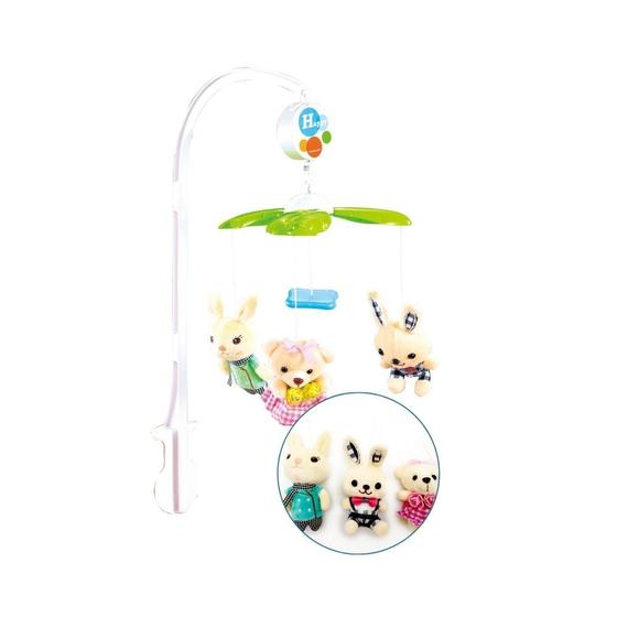 Imagem de Mobile Musical Eletrônico Plush Berço Carrinho Brinquedo Infantil Ursinhos
