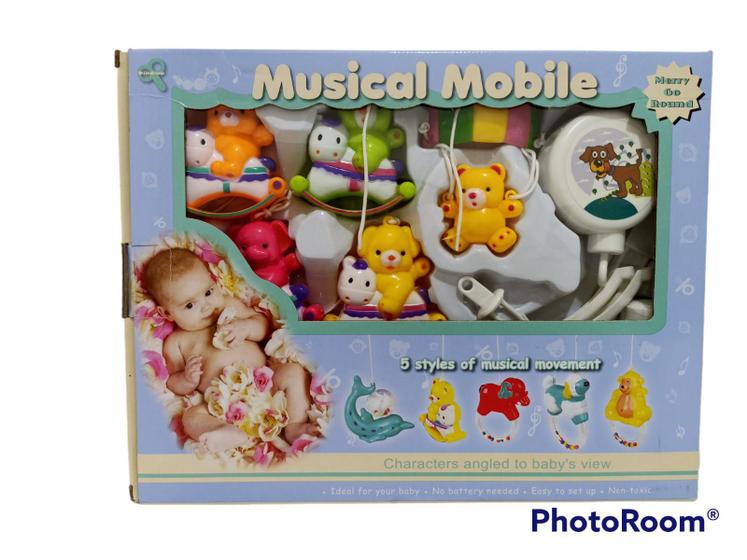 Imagem de Móbile Musical Giratório Brinquedo Para Berço Bebê Ursinho