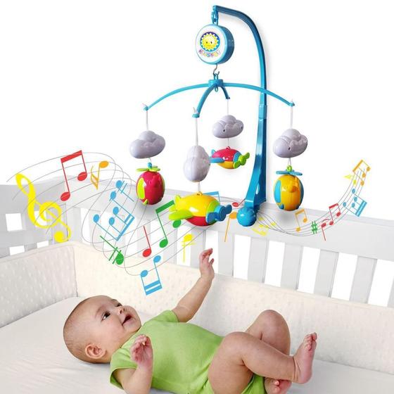 Imagem de Móbile Musical Giratório Para Berço de Bebê Avião Kitstar 418B