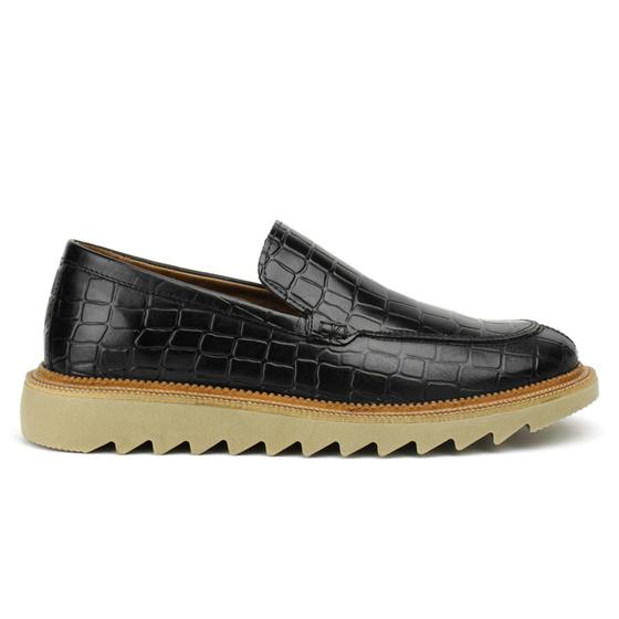 Imagem de Mocassim Casual Italiano Em Couro Masculino Croco Moderno e Leve 182 FG