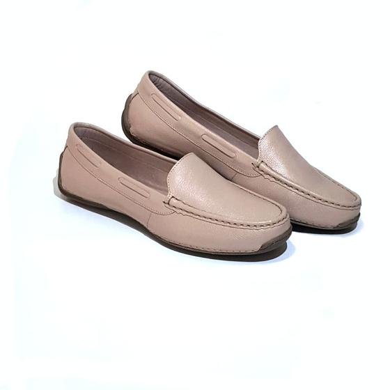 Imagem de Mocassim Feminino Brunet Nude Em Couro Legitimo Liliah Shoes