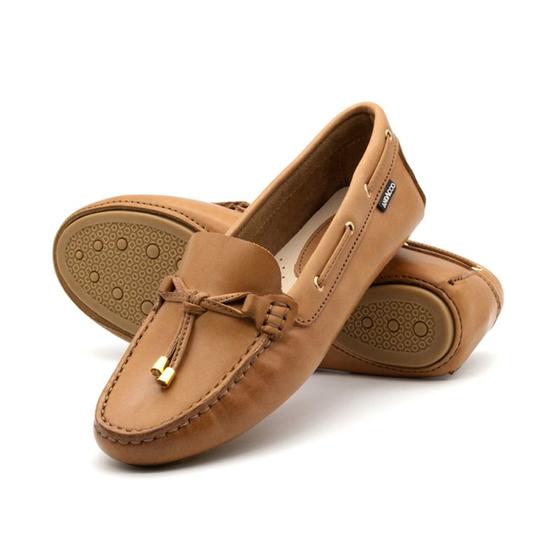 Imagem de Mocassim Feminino em Couro Gales Camel - 3609GC