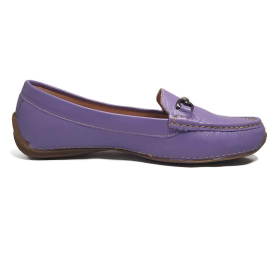 Imagem de Mocassim Feminino Julia Em Couro Legitimo Lavanda Liliah Shoes