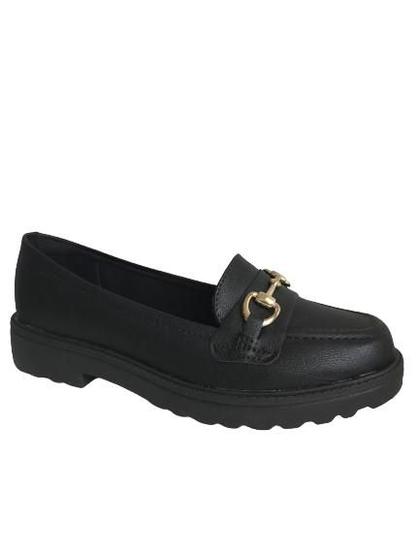 Imagem de Mocassim Feminino Modare Ultra Conforto Preto Detalhes Correntes Douradas - 7357.106