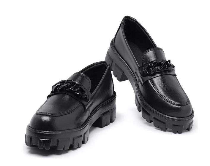 Imagem de Mocassim Feminino Oxford Corrente Confortável Casual 