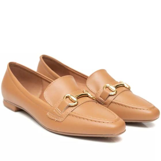 Imagem de Mocassim Loafer Vizzano Metal Feminino - Caramelo