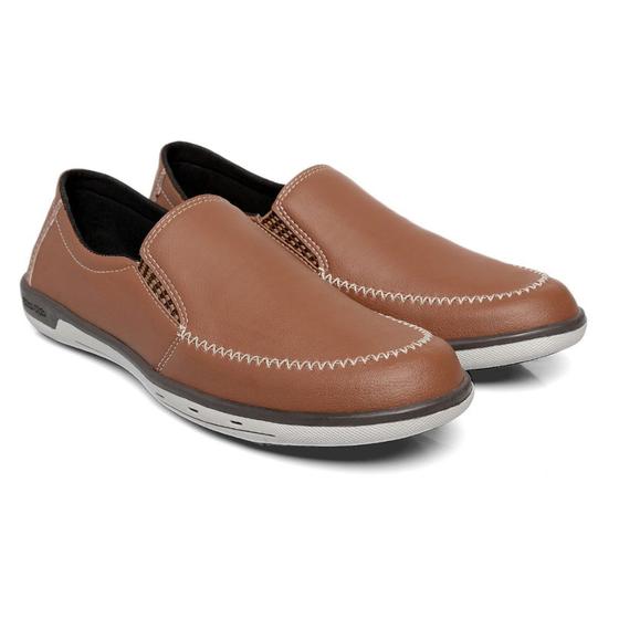 Imagem de Mocassim Masculino Casual Sapatilha Linha Conforto Cor Marrom Claro