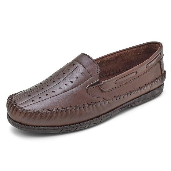 Imagem de Mocassim Sapatilha Masculina Couro Legítimo Exclusive Granado - 402 - Conhaque