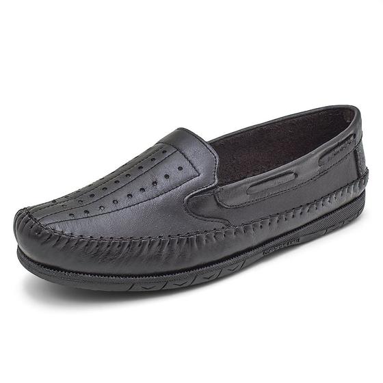 Imagem de Mocassim Sapatilha Masculina Couro Legítimo Exclusive Granado - 402 - Preto