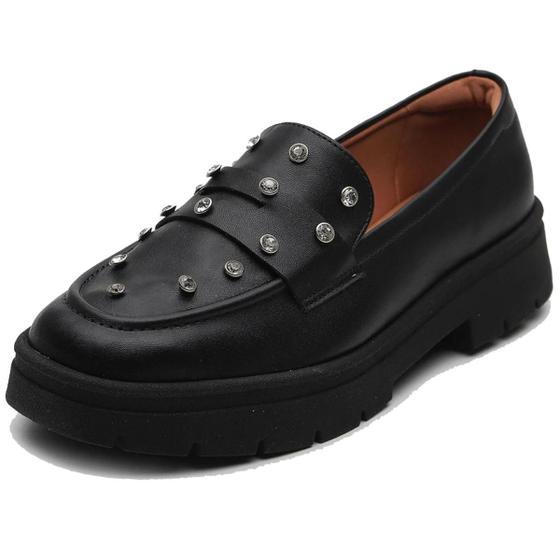 Imagem de Mocassim Vizzano Tratorado Spikes Feminino - Preto