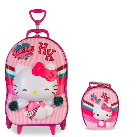 Imagem de Mochila 3D com Rodinhas e Lancheira Hello Kitty Cheerleader 2823AM19 Lançamento