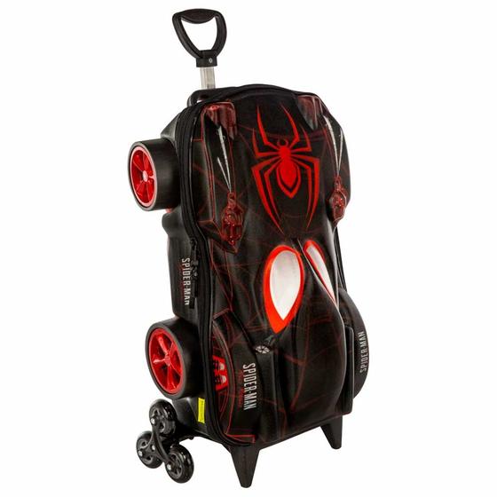 Imagem de Mochila 3D de Rodinhas Infantil - Homem-Aranha - Miles Morales - Maxtoy