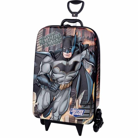 Imagem de Mochila 3D de Rodinhas Infantil - Liga da Justiça - Batman - Maxtoy